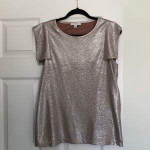 Maette Cap Sleeve Shimmer Top